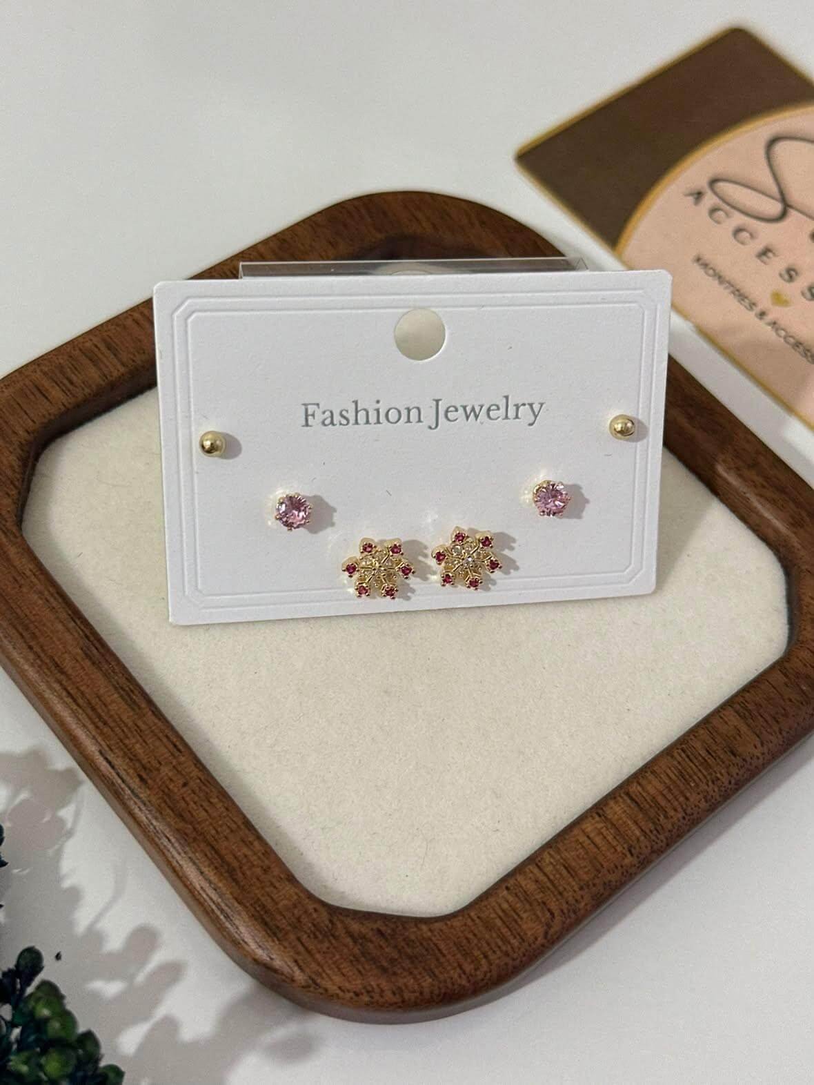 Boucles d’Oreilles Femme – Fleur & Cactus Rose