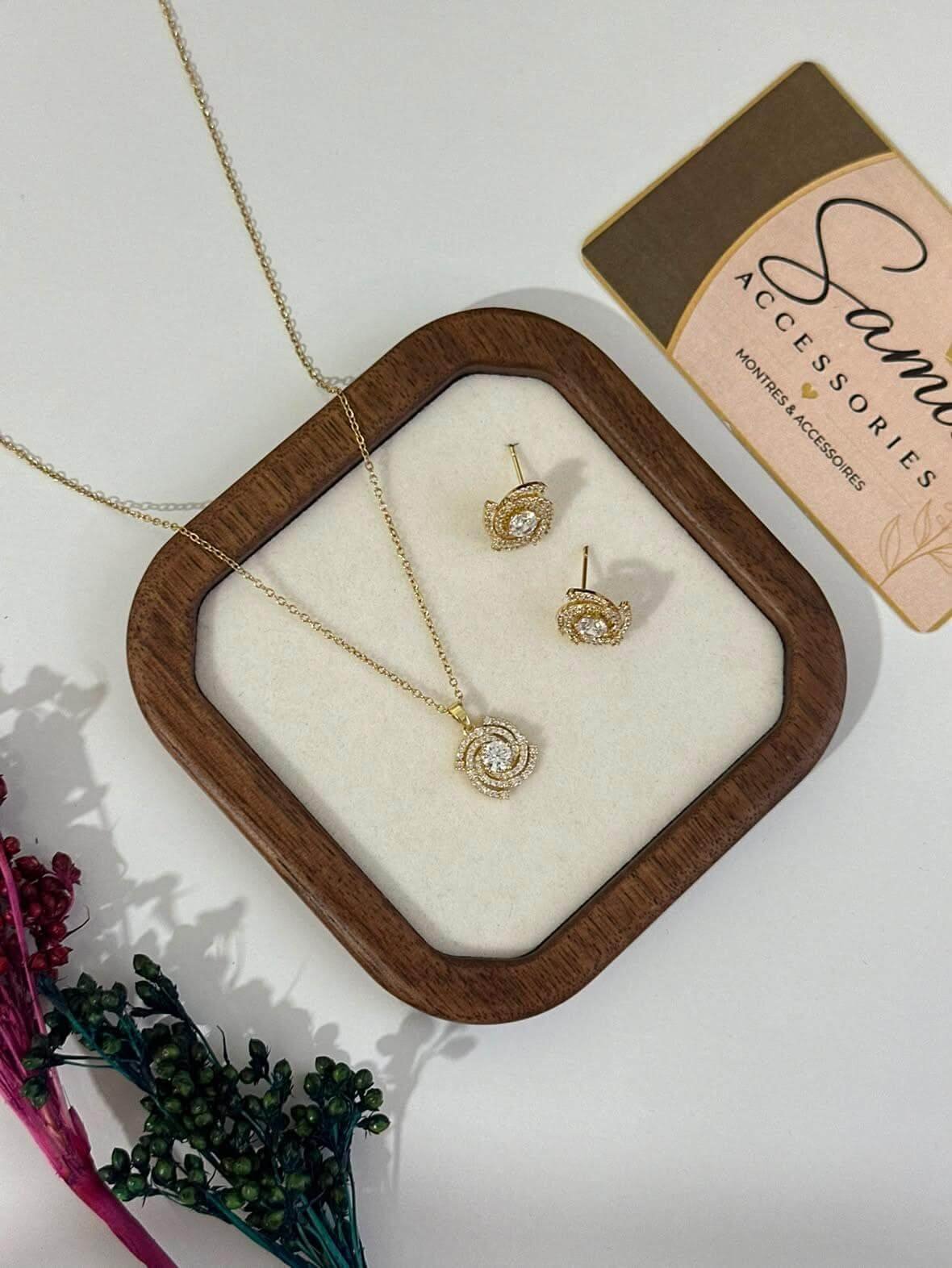 Ensemble en Acier Inoxydable – Collier & Boucles d’Oreilles