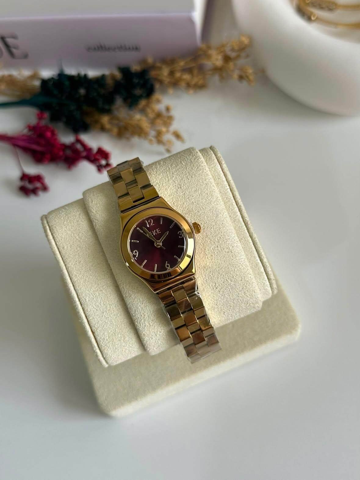 Montre IEKE Femme en Acier Doré – Originale avec Emballage Complet
