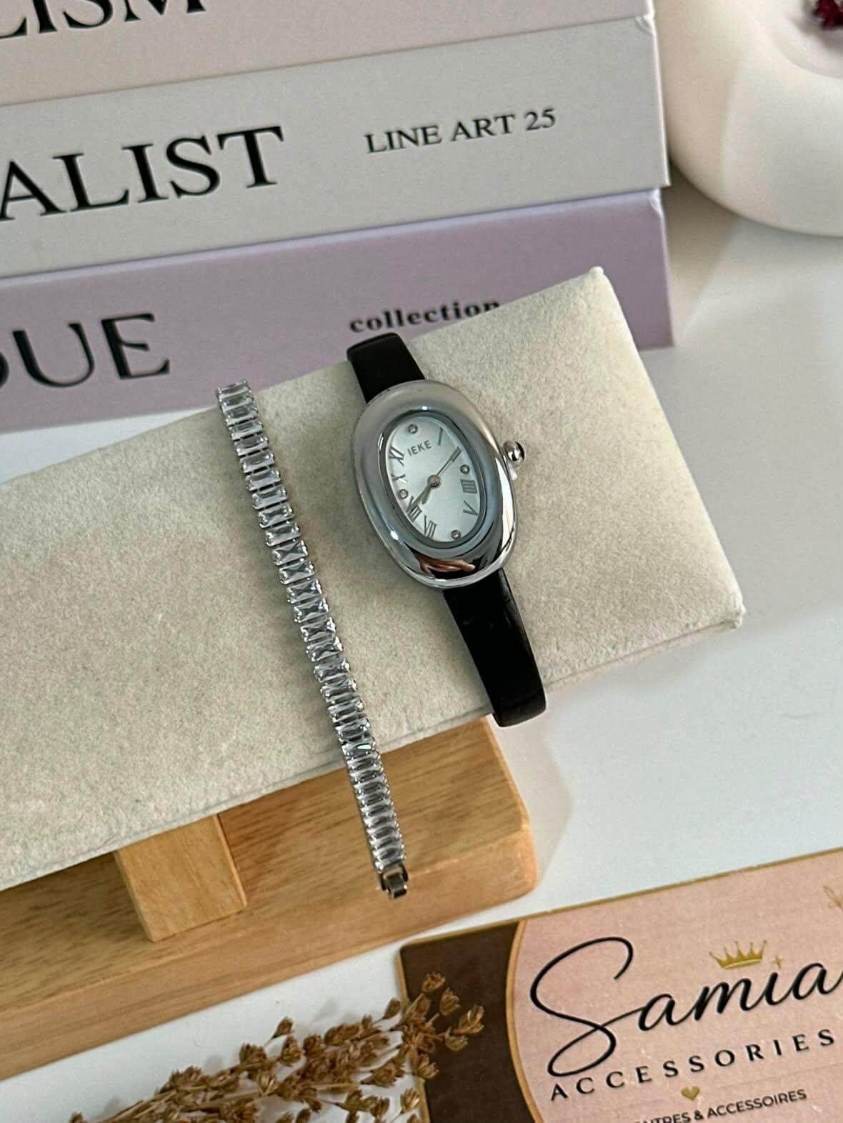 Pack Montre IEKE Originale avec Emballage Complet & Rivière Argentée
