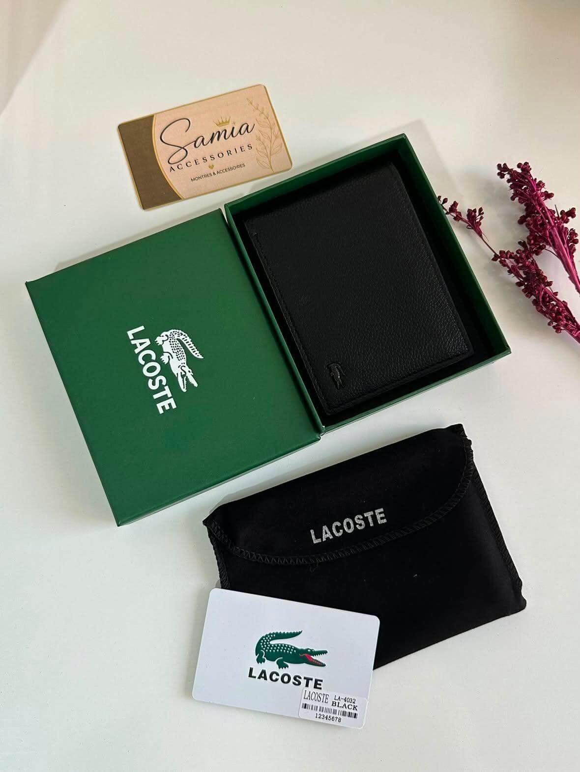 Portefeuille Lacoste pour Homme – Noir Élégant